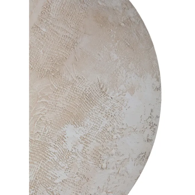 PTMD Wandpaneel Moti Creme canvas structuur rond L
