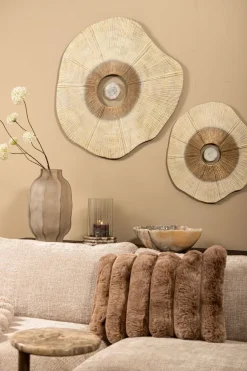 PTMD Wandpaneel Rella Beige gegoten aluminium met centrale steen L