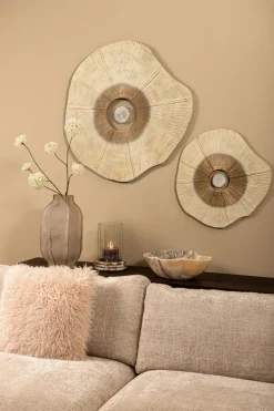 PTMD Wandpaneel Rella Beige gegoten aluminium met centrale steen S