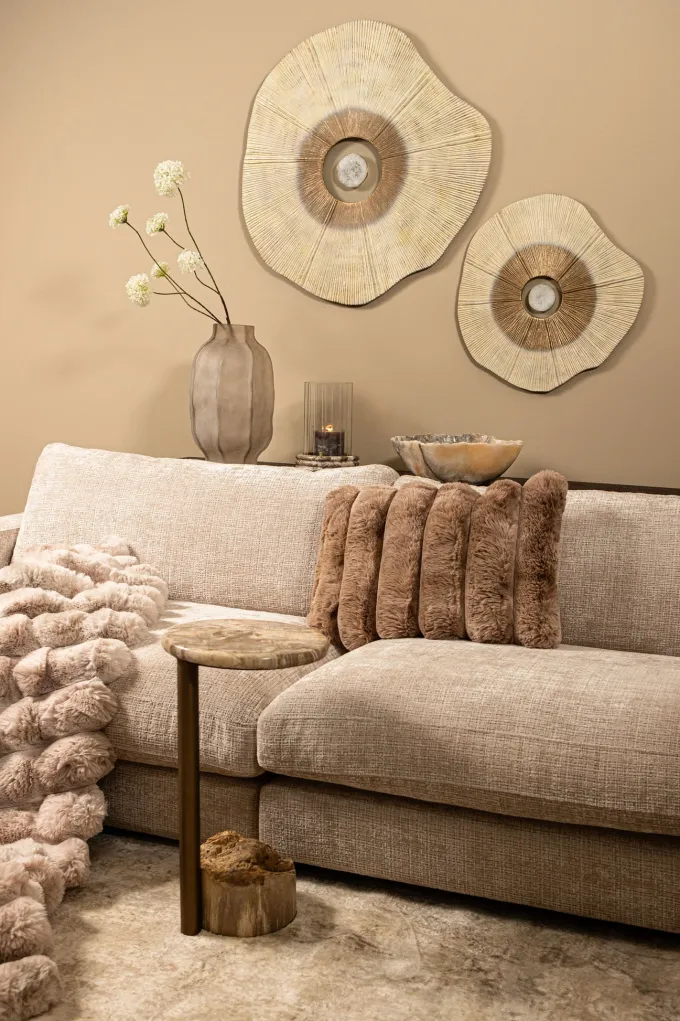 PTMD Wandpaneel Rella Beige gegoten aluminium met centrale steen S