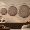 PTMD Wandplaneel Toran Brons MDF rond gestreept M - Ø 90 cm