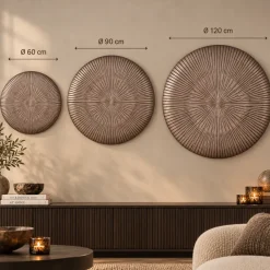 PTMD Wandplaneel Toran Brons MDF rond gestreept L