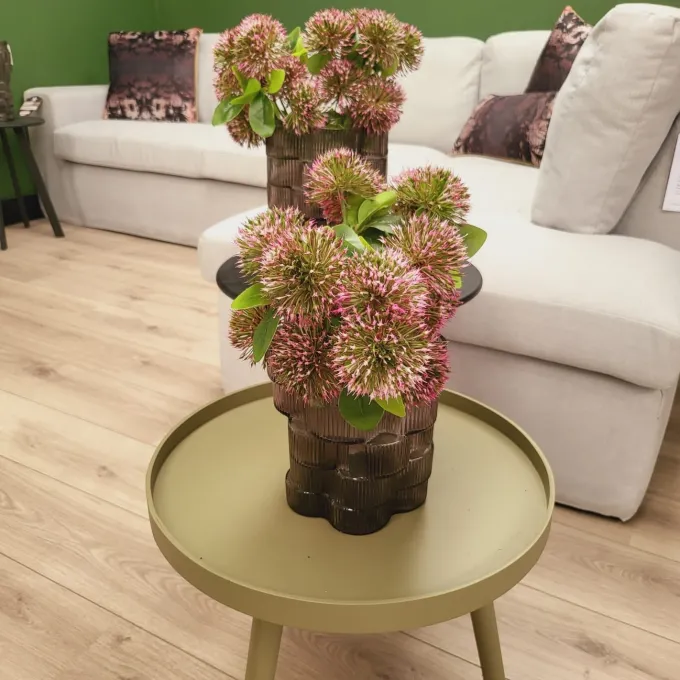 Pure Kunsttak bosje Alium 34 cm zacht roze