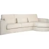 Richmond Interiors Bank Felix 2.5 seats + lounge rechts rond white chenille (Bergen 900 white chenille)