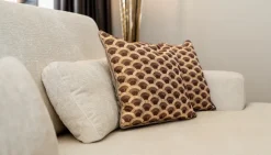 Richmond Interiors Bank Felix lounge links rond + 2.5 zitter white chenille (Bergen 900 white chenille)