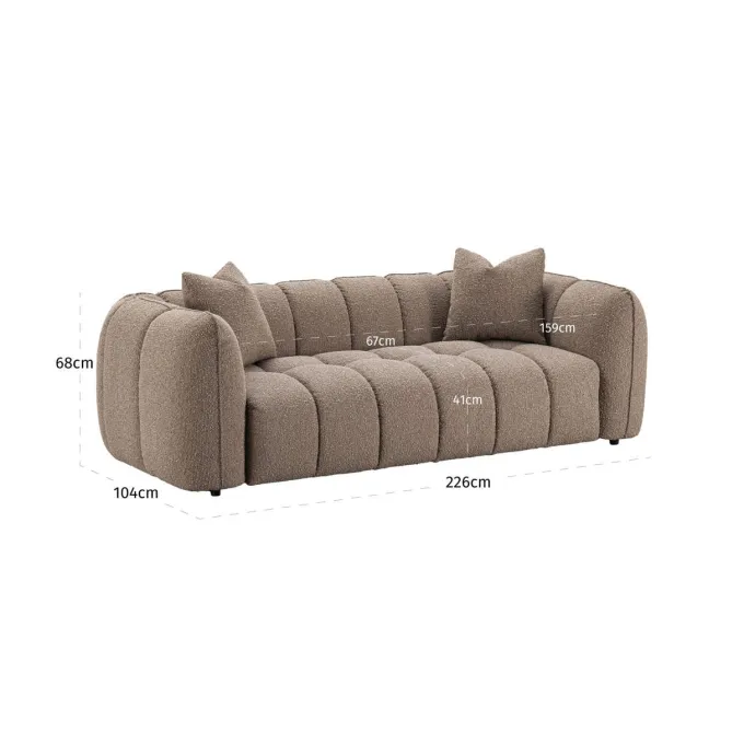 Richmond Interiors Bank Hogan mocca chunky 3-zits