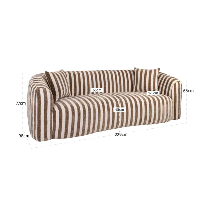 Richmond Interiors Bank Luxandra stripes zand