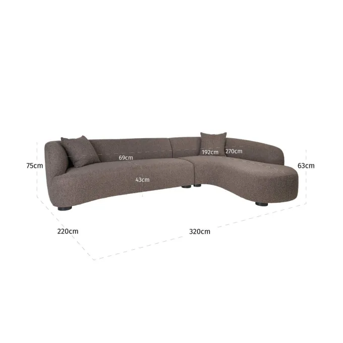 Richmond Interiors Bank Pandora bruin chunky lounge rechts