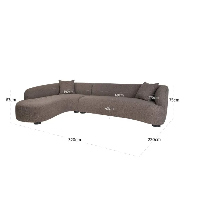 Richmond Interiors Bank Pandora bruin chunky lounge links