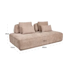 Richmond Interiors Bank Tudor mocca boldweave 2,5-zits movable backrest