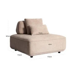 Richmond Interiors Bank Tudor naturel boldweave 1-zits verschuifbare rugleuning backrest