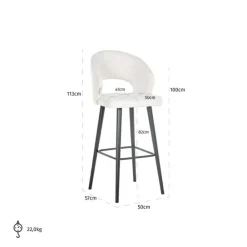 Richmond Interiors Barstoel Savoy white bouclé (Copenhagen 900 Bouclé White)