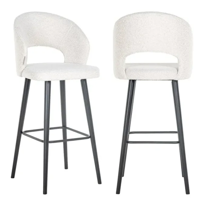 Richmond Interiors Barstoel Savoy white bouclé (Copenhagen 900 Bouclé White)