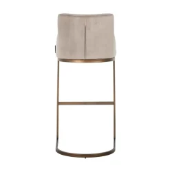 Richmond Interiors Barstoel Bolton khaki velvet geborsteld goud Khaki