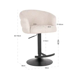 Richmond Interiors Barstoel Nikki biscotti swivel fire retardant
