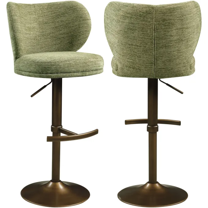 Richmond Interiors Barstoel Amely pistache softweave draaistoel