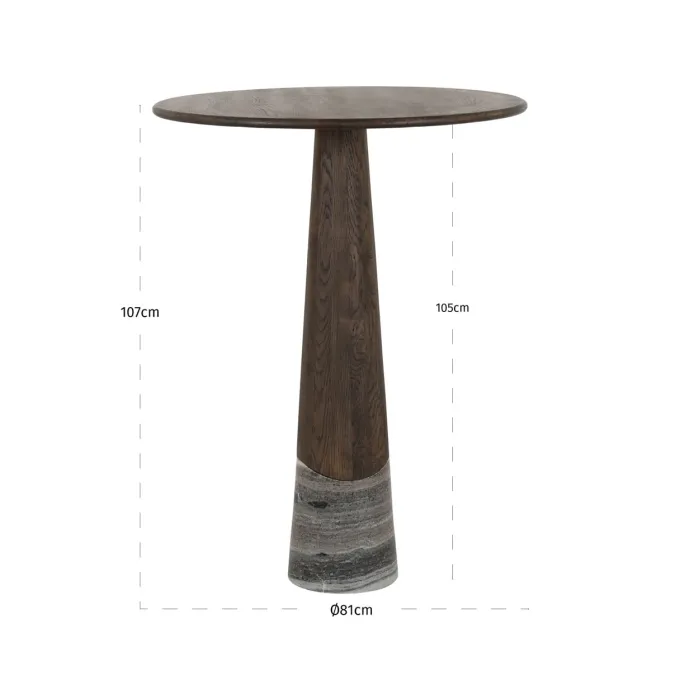 Richmond Interiors Bartafel Harper Smoked charchoal Ø 81 cm
