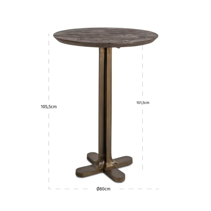 Richmond Interiors Bartafel Revelin dark brown 80Ø
