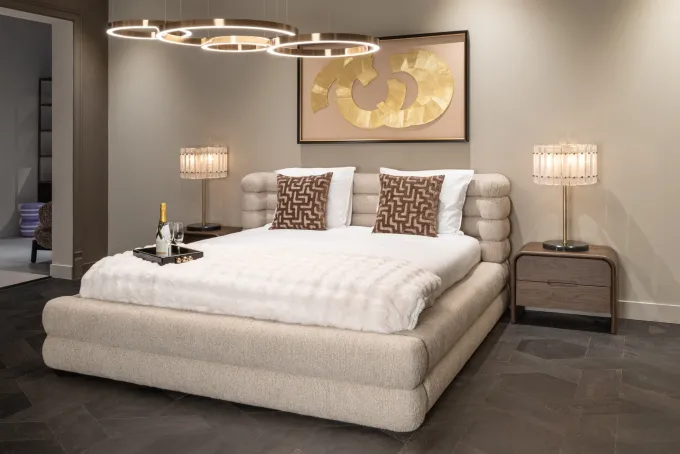 Richmond Interiors Bed Obidis naturel linear 180x210 (matrasmaat (excl.) with storage