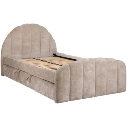 Richmond Interiors Bed Pixie clay chenille 120x200 met uitschuifbed