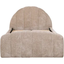 Richmond Interiors Bed Pixie clay chenille 120x200 met uitschuifbed