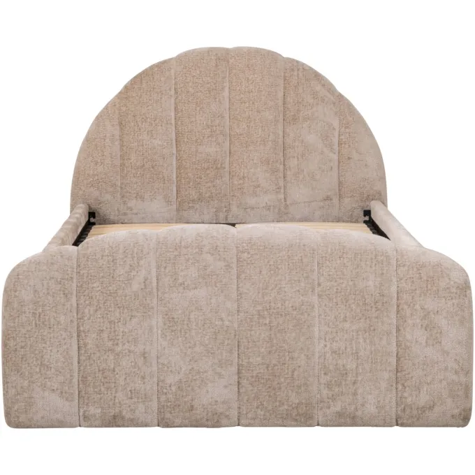 Richmond Interiors Bed Pixie clay chenille 120x200 met uitschuifbed