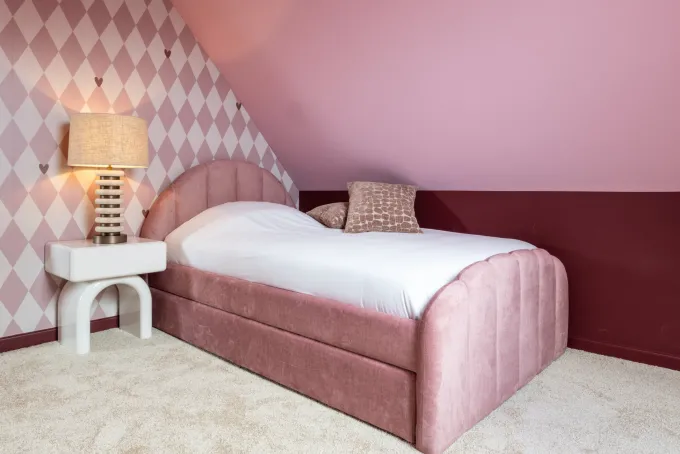 Richmond Interiors Bed Pixie rosewood jewel 120x200 met uitschuifbed