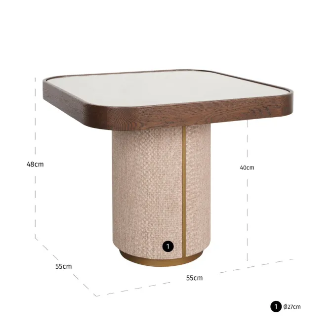 Richmond Interiors Bijzettafel Willox brown including glass