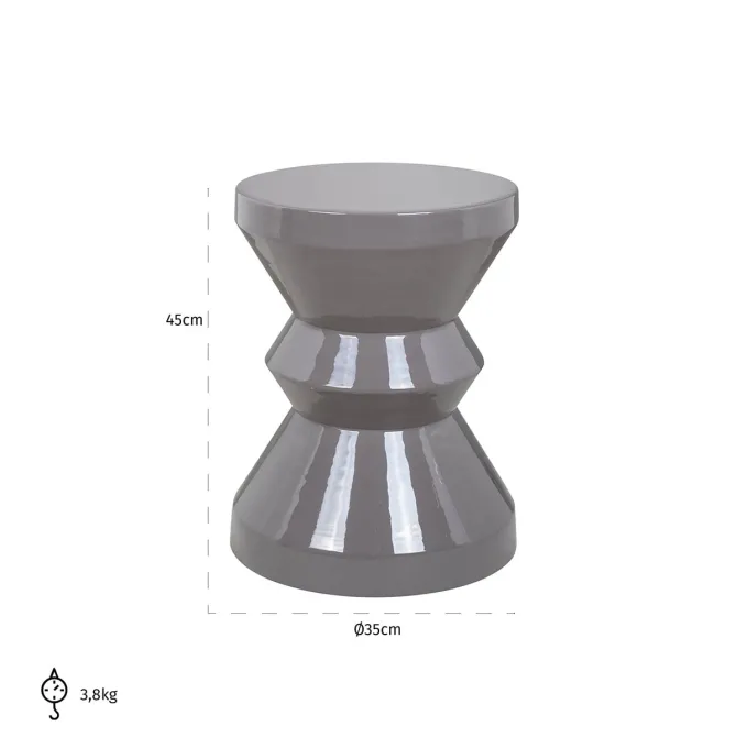 Richmond Interiors Bijzettafel Diablo Grijs Ø 35 cm - Richmond Interiors