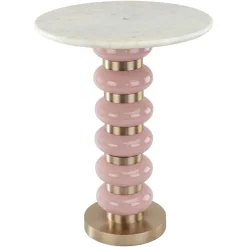 Richmond Interiors Bijzettafel Villeray roze Ø 40 cm