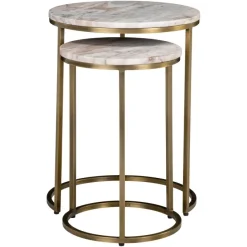 Richmond Interiors Bijzettafel Bottega Blush beige - Set van 2