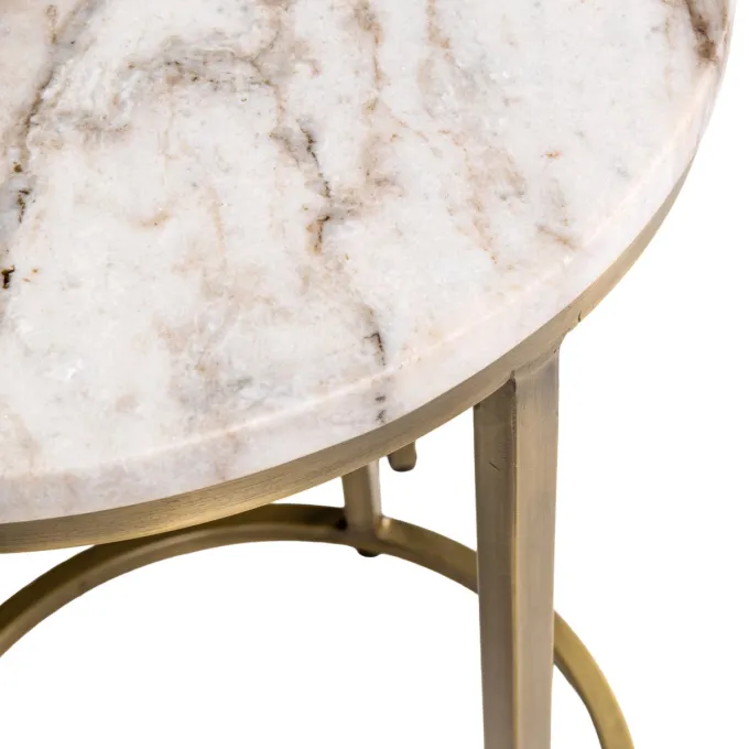 Richmond Interiors Bijzettafel Bottega Blush beige - Set van 2
