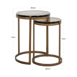 Richmond Interiors Bijzettafel Cleo gold (Set van 2)