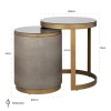 Richmond Interiors Bijzettafel Bloomville met glas set van 2 Goud