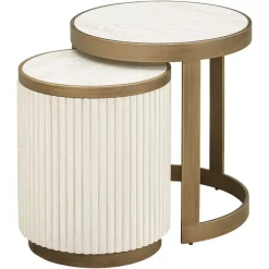 Richmond Interiors Bijzettafel Tivoli set van 2 Wit