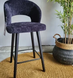 Richmond Interiors Counterstoel Savoy black chenille - Showroommodel
