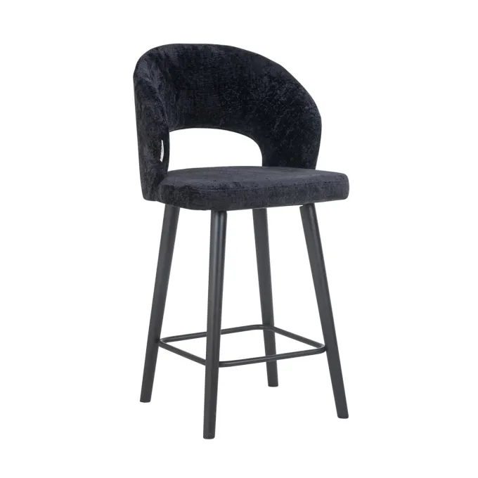 Richmond Interiors Counterstoel Savoy black chenille - Showroommodel