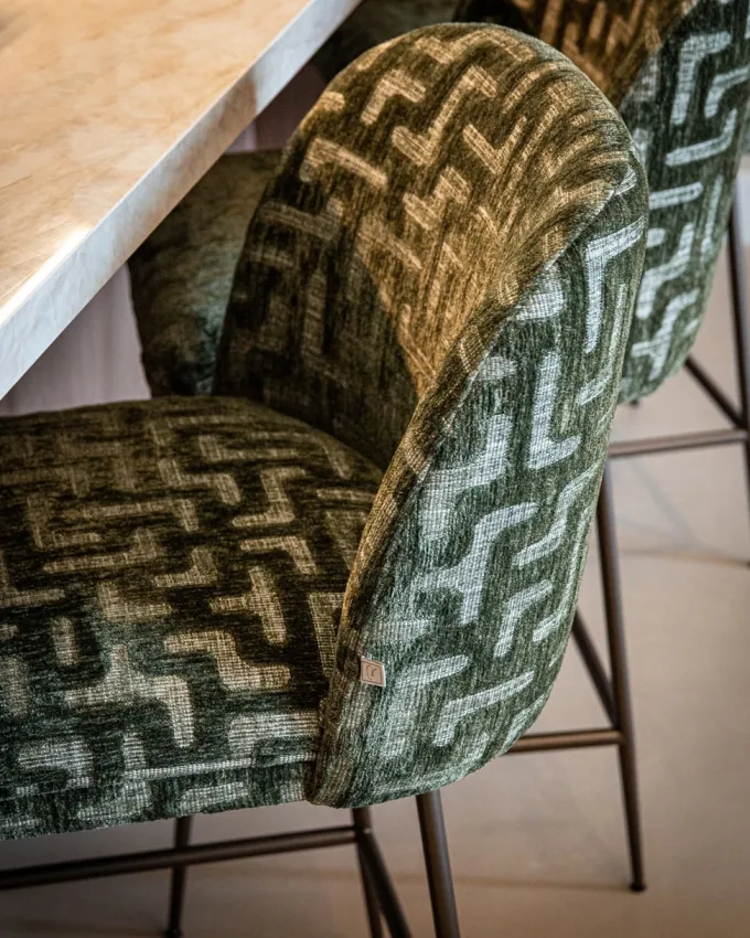 Richmond Interiors Counterstoel Pullitzer moss labyrinth