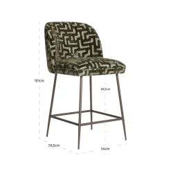 Richmond Interiors Counterstoel Pullitzer moss labyrinth
