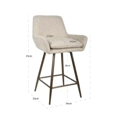 Richmond Interiors Counterstoel Linsey naturel chunky draaibaar - Set van 2
