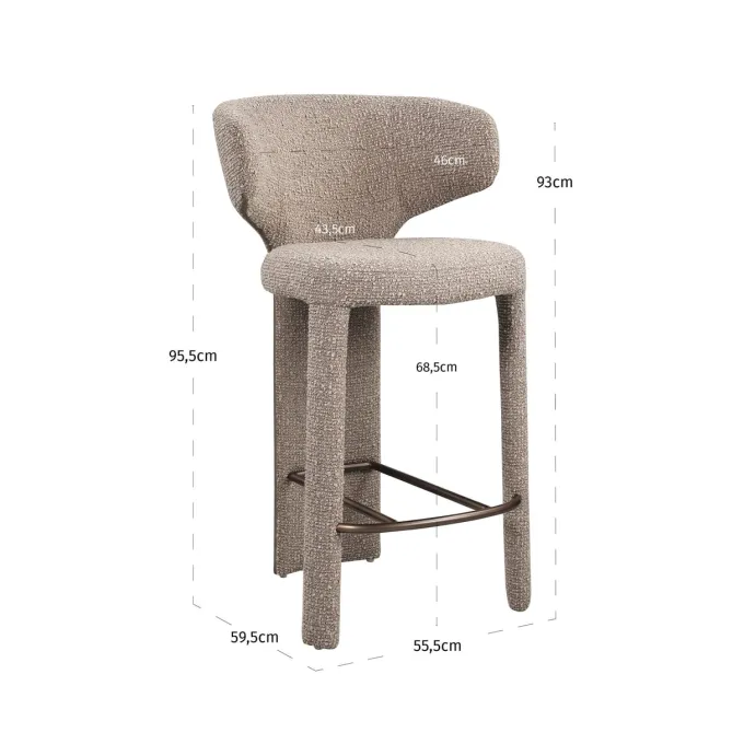 Richmond Interiors Counterstoel Viola mocca chunky