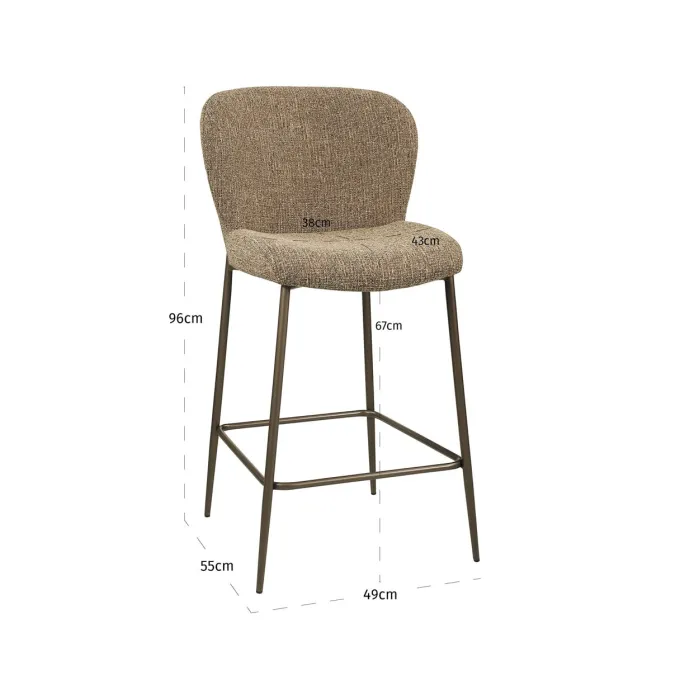Richmond Interiors Counterstoel Odarby bruin tweed fire retardant