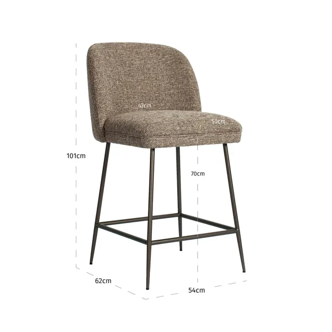 Richmond Interiors Counterstoel Pullitzer bruin tweed