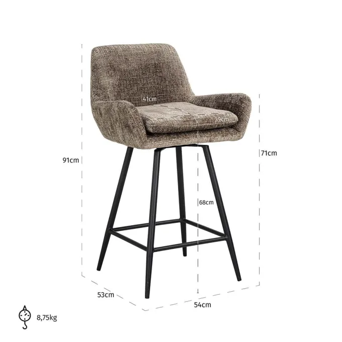 Richmond Interiors Counterstoel Linsey Niagara 104 Stone Chenille