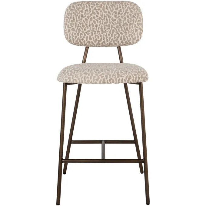 Richmond Interiors Counterstoel Xenia beige leopard fire retardant (Set of 2)