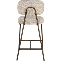 Richmond Interiors Counterstoel Xenia beige leopard fire retardant (Set of 2)