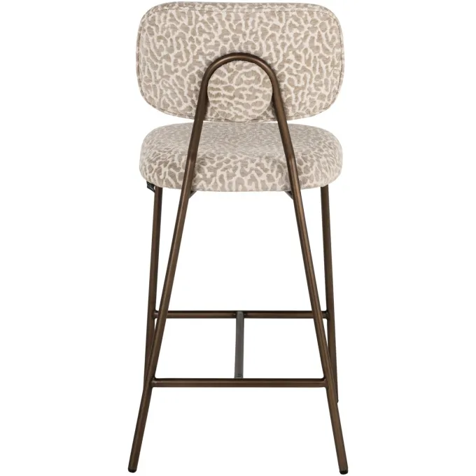 Richmond Interiors Counterstoel Xenia beige leopard fire retardant (Set of 2)