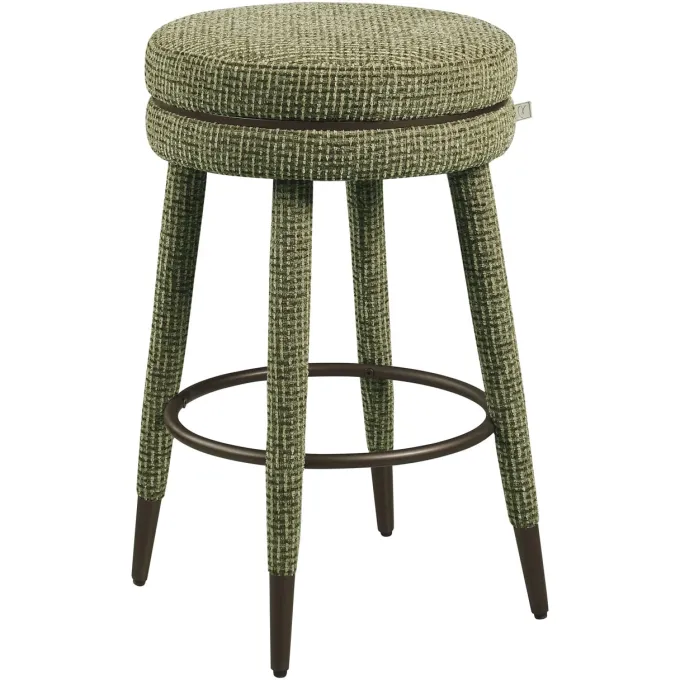 Richmond Interiors Counterstoel Tenashar green blockweave draaistoel