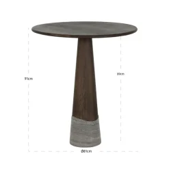 Richmond Interiors Countertafel Harper Smoked charchoal Ø81 cm