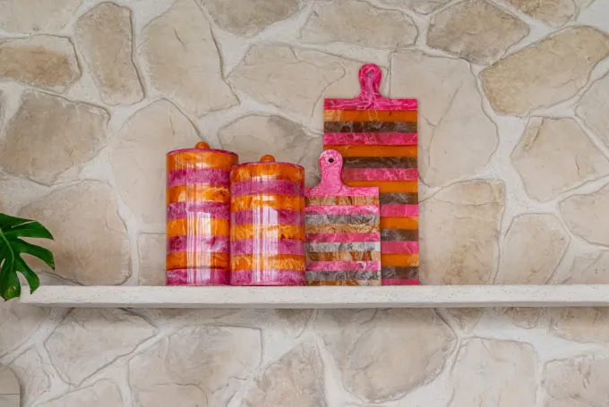 Richmond Interiors Dienblad Cindy roze/oranje - groot